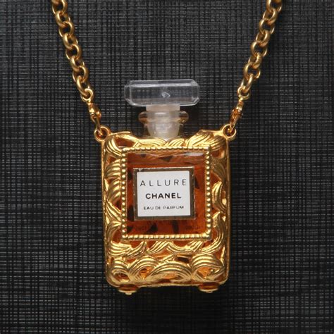 chanel perfume bottle necklace|tiny perfume bottle necklace.